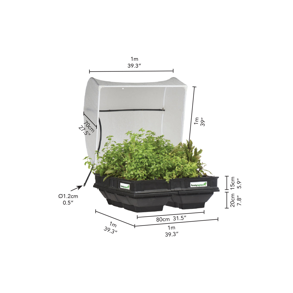 Medium Raised Garden Bed with Garden Cover